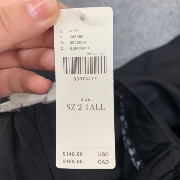 Anthropologie Pants Womens 2T Tall Black Wide Leg Eyelet Crop High Rise Side Zip - Picture 11 of 15